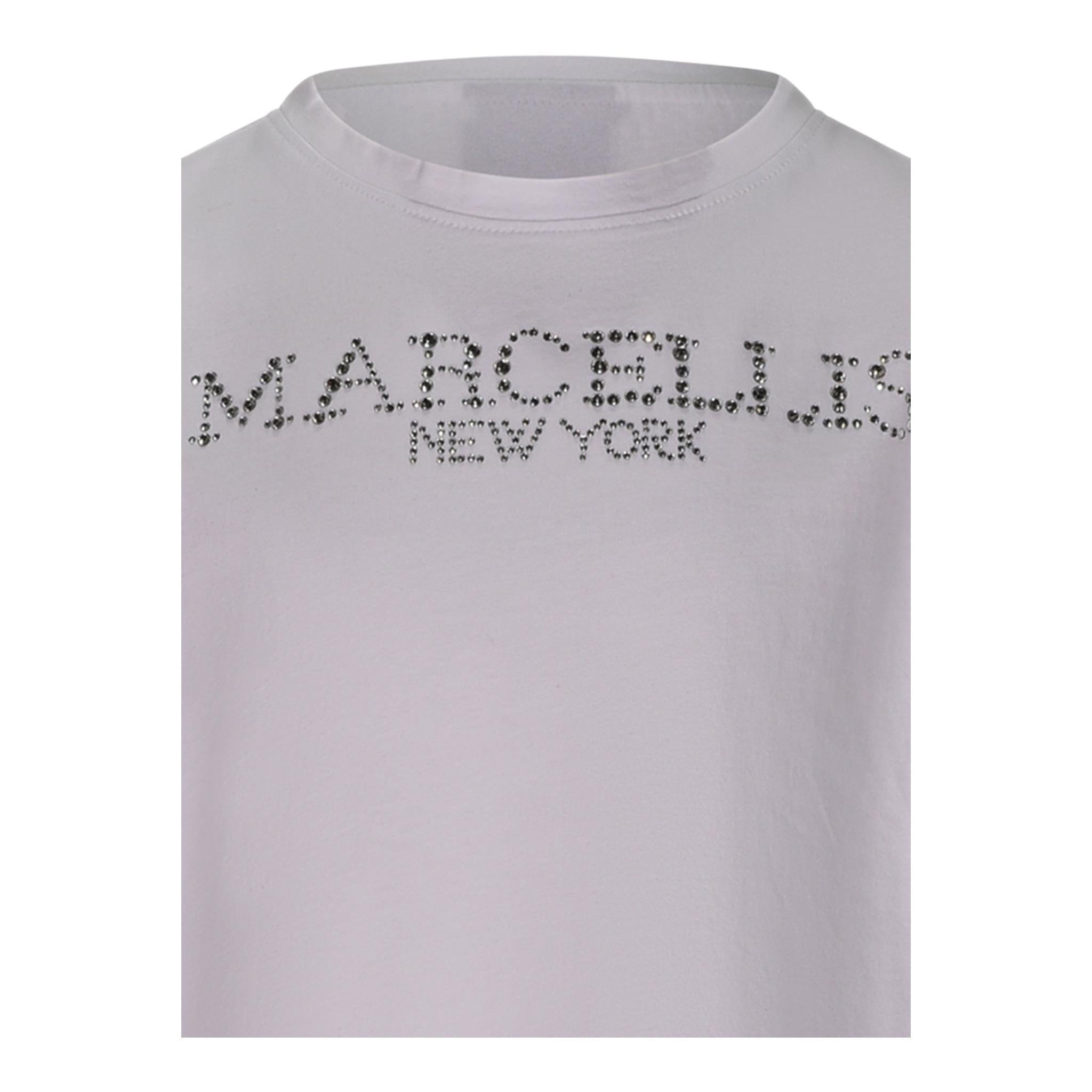 Marc Ellis T-Shirt Tinta Unita con Stampa per Bambina JMJTS01208 BIANCO MARC ELLIS 
