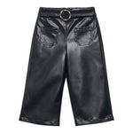 ABEL & LULA pantalone tinta unita in ecopelle Nero per Bambina 5716 NERO ABEL & LULA 