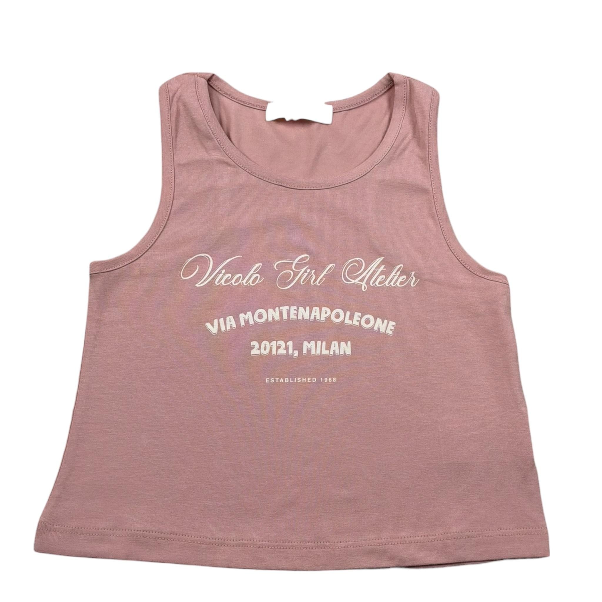 Vicolo Canotta Girocollo Tinta Unita con Stampa per Bambina 3146M002699X ROSA VICOLO 