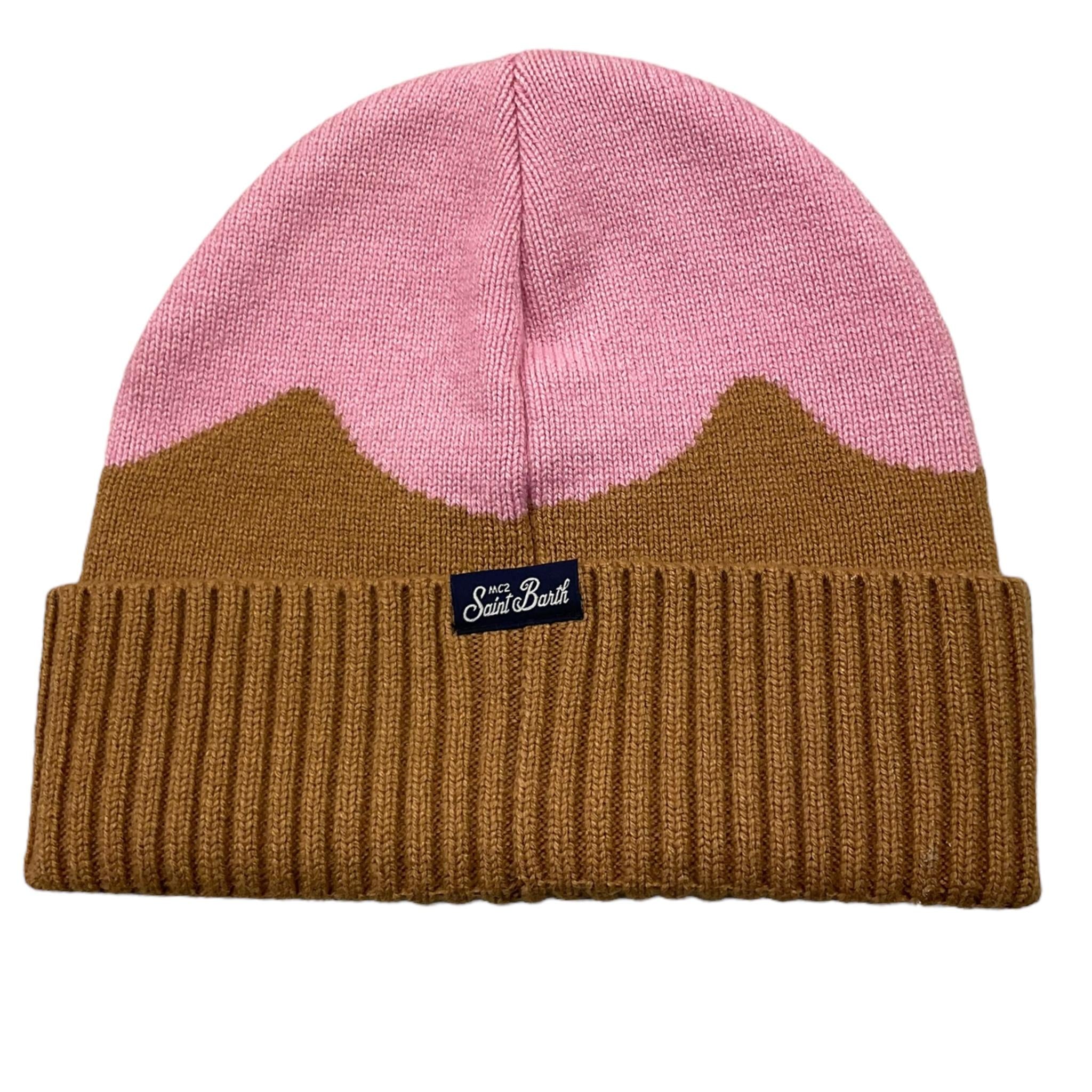SAINT BARTH cappello bicolore con stampa Rosa/beige per Bambina ZAY001 ROSA/BEIGE SAINT BARTH 
