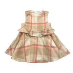 Y-CLU abito tinta unita con fantasia a quadri giromanica Bianco per Neonata YN20754 BIANCO Y-CLU 