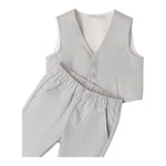 Mini Banda Completo 3 Pezzi Pantalone-Gilet -Giacca Tinta Unita per Neonato 38818 GRIGIO MINI BANDA 