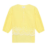Ermanno Scervino Camicia Manica Lunga Fantasia A Righe Bianco/Giallo Per Bambina