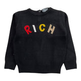 JOHN RICHMOND maglia tinta unita girocollo con stampa Nero per Neonato RIA24068MAX NERO JOHN RICHMOND 