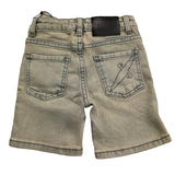 Cesare Paciotti Einfarbige Denim-Bermudashorts mit verstellbarer Taille in Grau für Neugeborene
