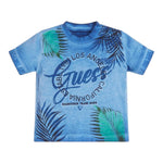 Guess T-Shirt Gircollo Tinta Unita con Stampa per Neonato N2GI17K5HM20 BLU GUESS 