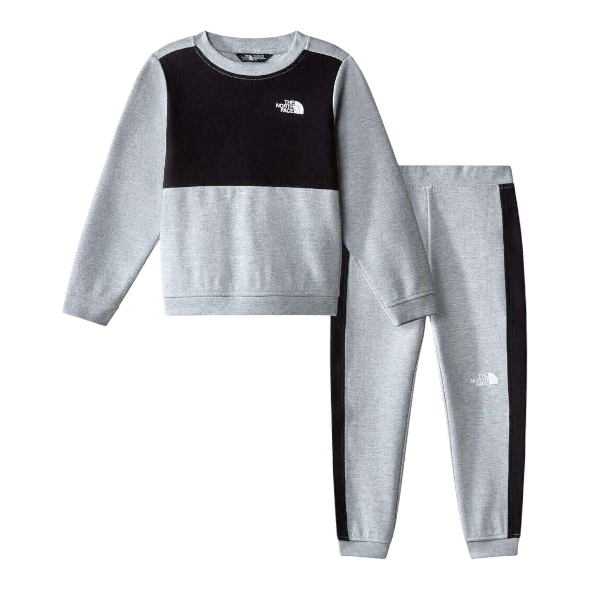 The North Face Completi 2 Pezzi Bicolore Felpa-Pantalone per Bambino NF0A84N3DYX GRIGIO/NERO THE NORTH FACE 