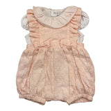 Barcellino Completo Pagliaccetto-Body Bicolore Bianco/Rosa per Neonata