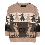 DSQUARED2 maglia girocollo stampa fantasia Beige per Neonato DQ2003 BEIGE DSQUARED2 