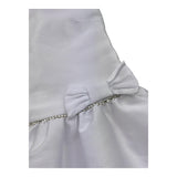 Monnalisa Abito Cerimonia Tinta Unita con Brillantini per Bambina 71192 BIANCO MONNALISA 