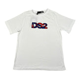 Dropseason2 T-Shirt Girocollo Tinta Unita con Stampa per Bambino SS25KB209 BIANCO DROPSEASON2 