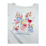 Monnalisa T-Shirt Girocollo Tinta Unita con Stampa per Bambina 715601S1 BIANCO MONNALISA 