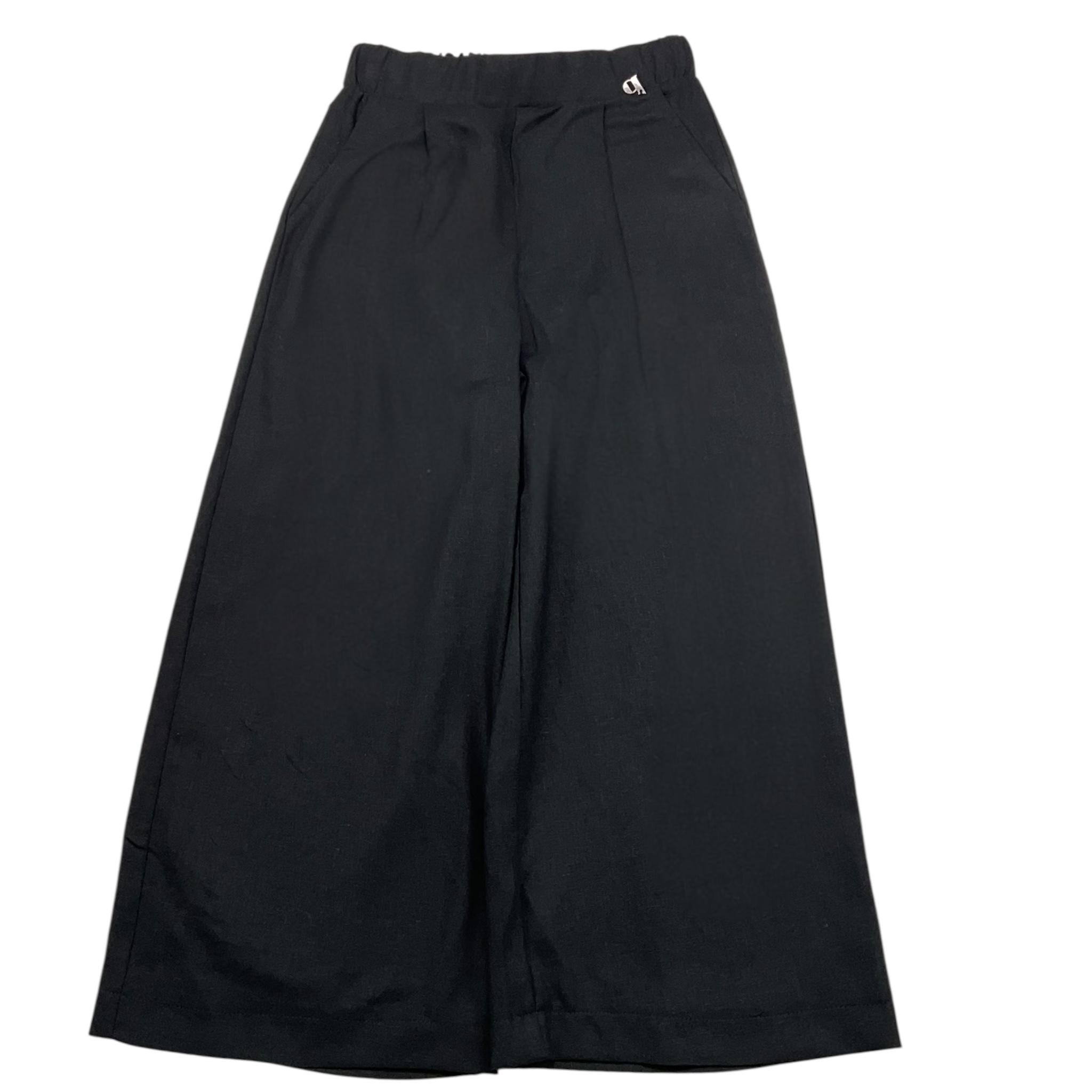 Dixie Pantalone Tinta Unita Modello A Palazzo per Bambina PF69300G74 NERO DIXIE 