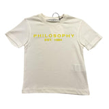 PHILOSOPHY t-shirt girocollo tinta unita cn stampa logo Bianco per Bambino PFTS021X BIANCO PHILOSOPHY 