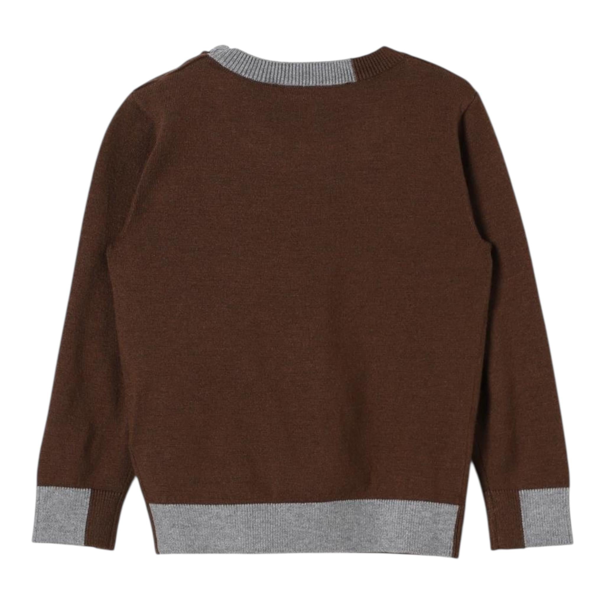 MANUEL RITZ maglia girocollo tinta unita con profili in contrasto Marrone per Neonato MR2716N MARRONE MANUEL RITZ 