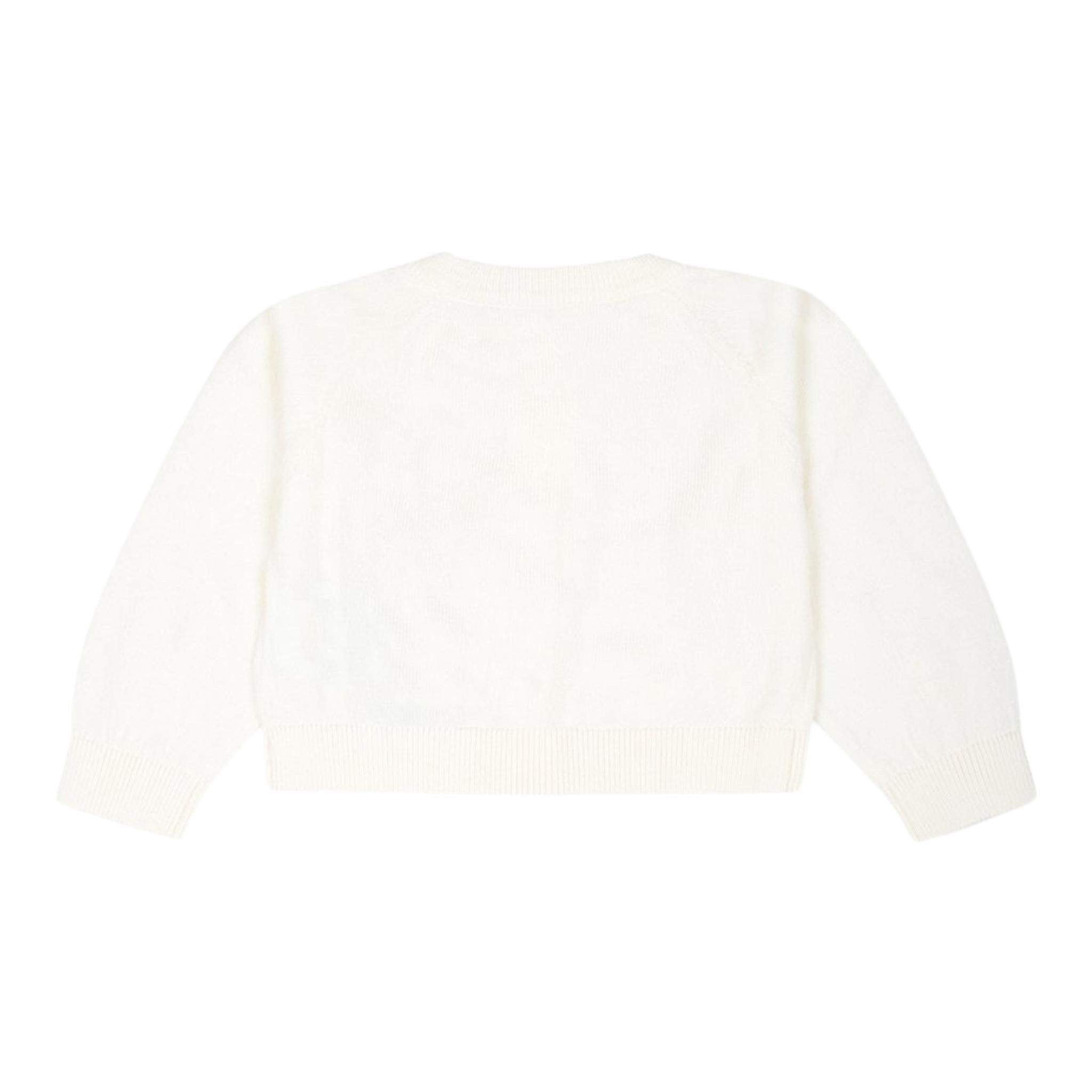 MOSCHINO cardigan tinta unita con applicazione Panna per Neonata MDW014 PANNA MOSCHINO 