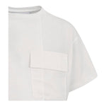 Dou Dou T-Shirt Girocollo Tinta Unita Modello Crop per Bambina DW8A51 BIANCO DOU DOU 