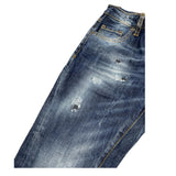 PATRIOT jeans tinta unita con strappi Blu per Bambino PB4F2WPBK01 BLU PATRIOT 