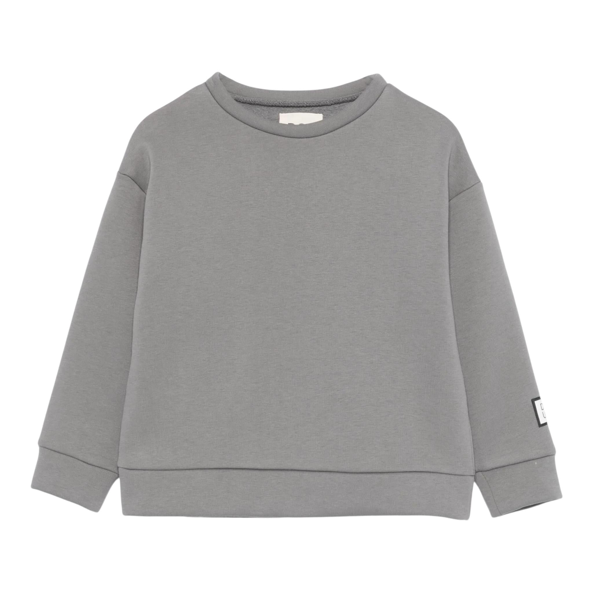 DOU DOU felpa girocollo tinta unita con logo Grigio per Bambino DV4P70 GRIGIO DOU DOU 