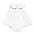 Elisabetta Franchi Completo 2 Pezzi Camicia-Coulotte Tubta Unita con Stampa per Neonata ENCD096 BIANCO ELISABETTA FRANCHI 