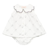 Elisabetta Franchi Completo 2 Pezzi Camicia-Coulotte Tubta Unita con Stampa per Neonata ENCD096 BIANCO ELISABETTA FRANCHI 