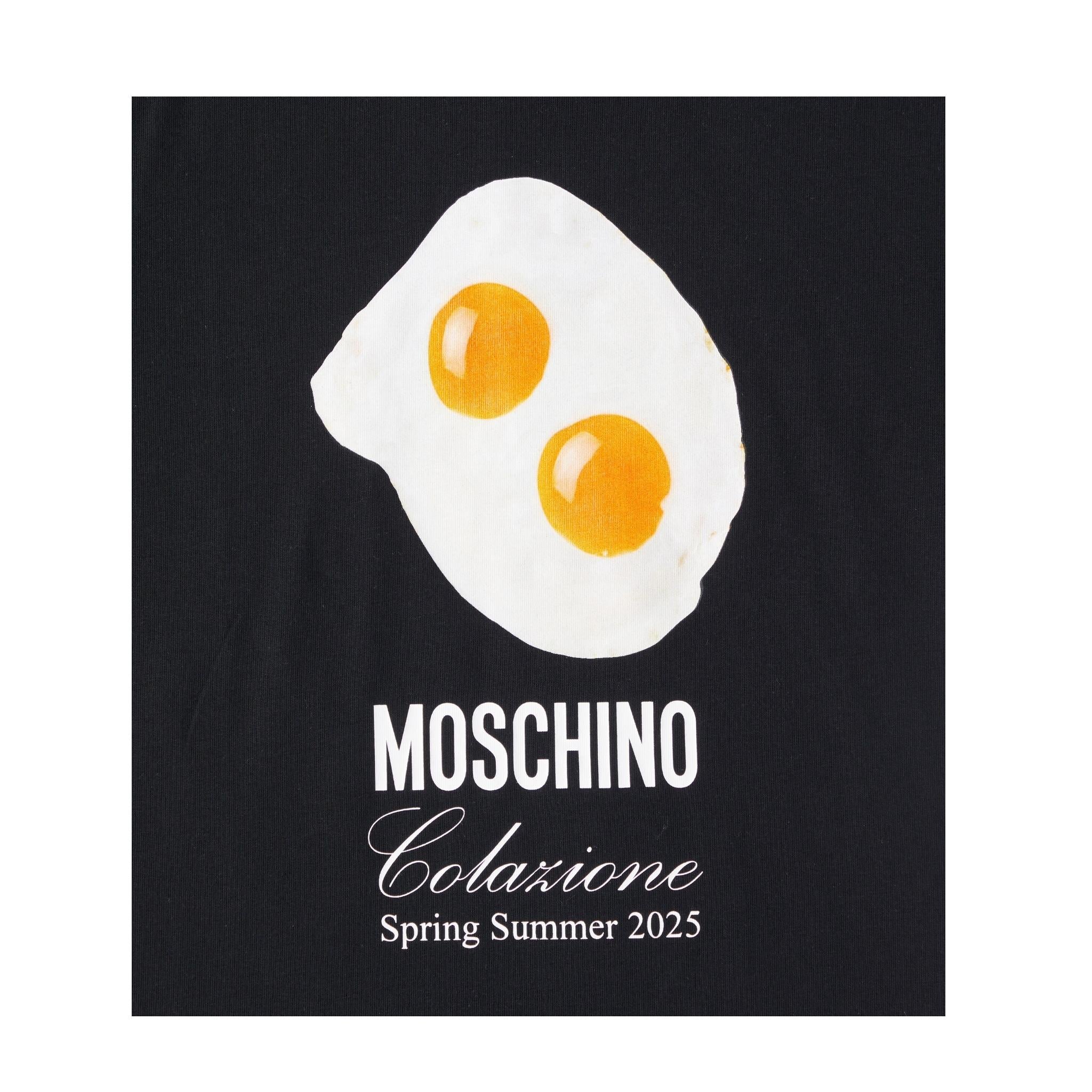 Moschino T-Shirt Girocollo Tinta Unita con Stampa per Bambino HRM050X NERO MOSCHINO 