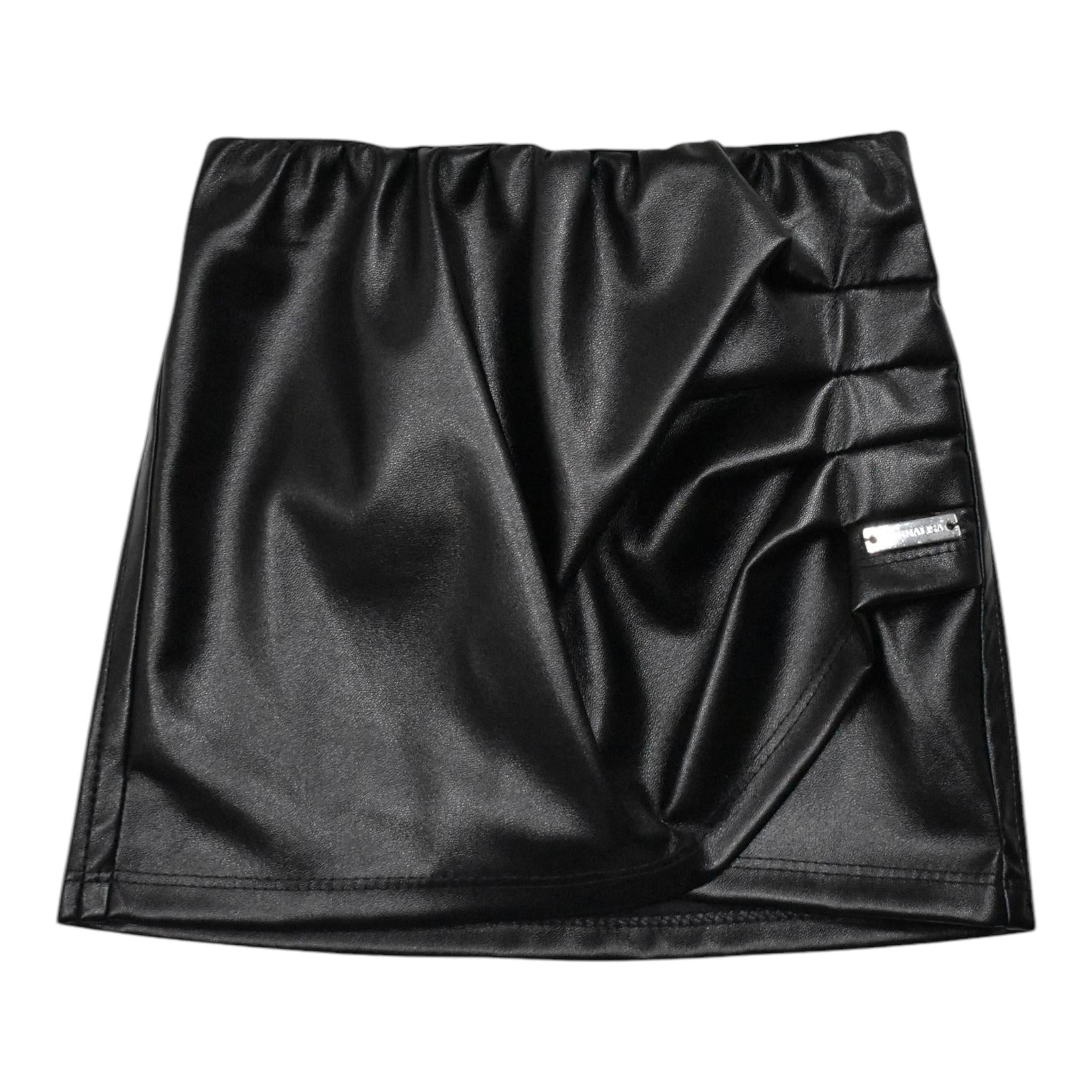 MONNALISA gonna in ecopelle tinta unita Nero per Neonata 17D702N NERO MONNALISA 