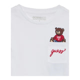 Guess T-Shirt Gircollo Tinta Unita con Stampa per Neonato I5RI03I3Z14 BIANCO GUESS 