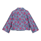 SIMONETTA giacca tinta unita fantsia floreale con maniche larghe Blu per Bambina SV2B04 BLU SIMONETTA 