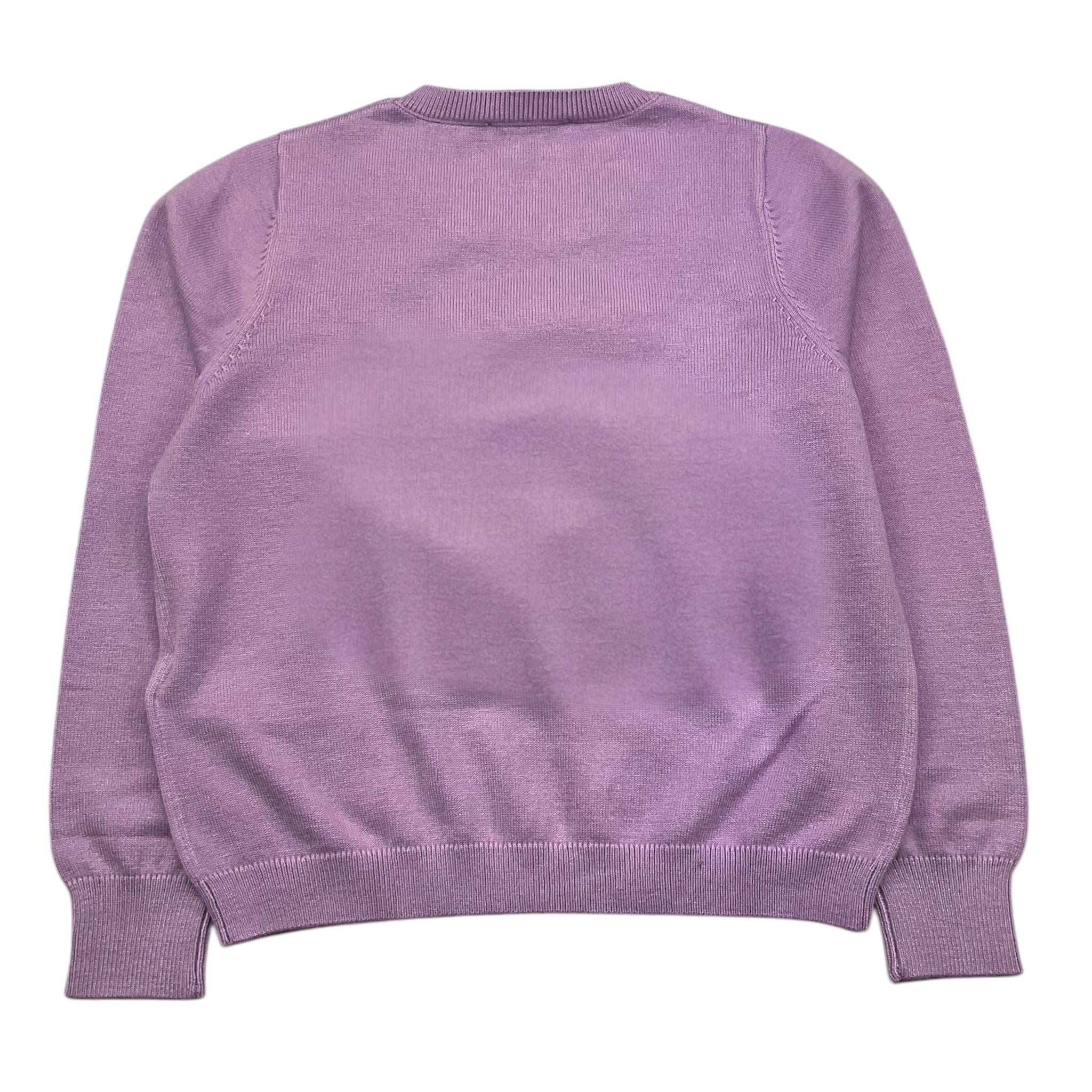 LIU JO maglia girocollo tinta unita con stampa logo Lilla per Bambina KF4039 LILLA LIU JO 
