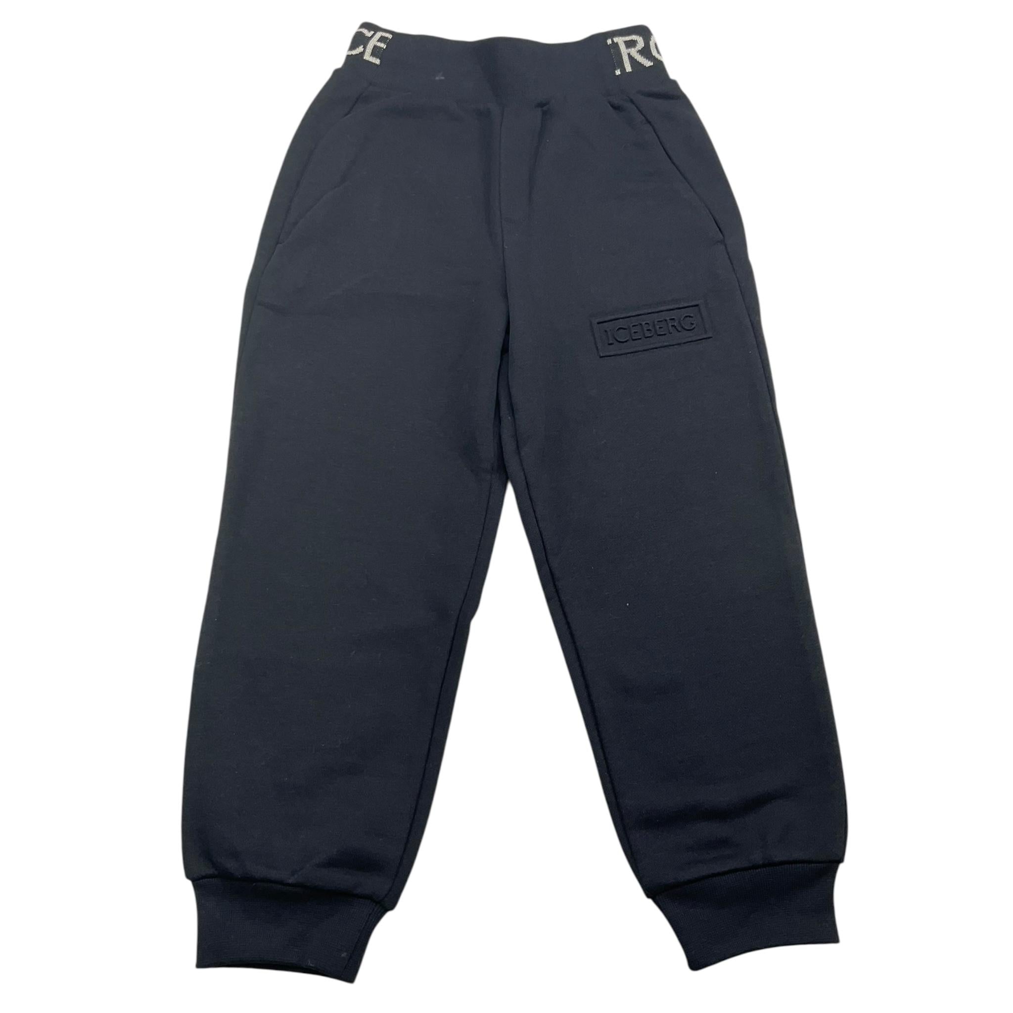 ICEBERG pantalone tuta tinta unita con logo Nero per Bambino PFICE5304J NERO ICEBERG 