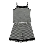 Please Completo 2 Pezzi Canotta-Short Fantasia A Righe per Bambina KB06071G71 BIANCO/NERO PLEASE 