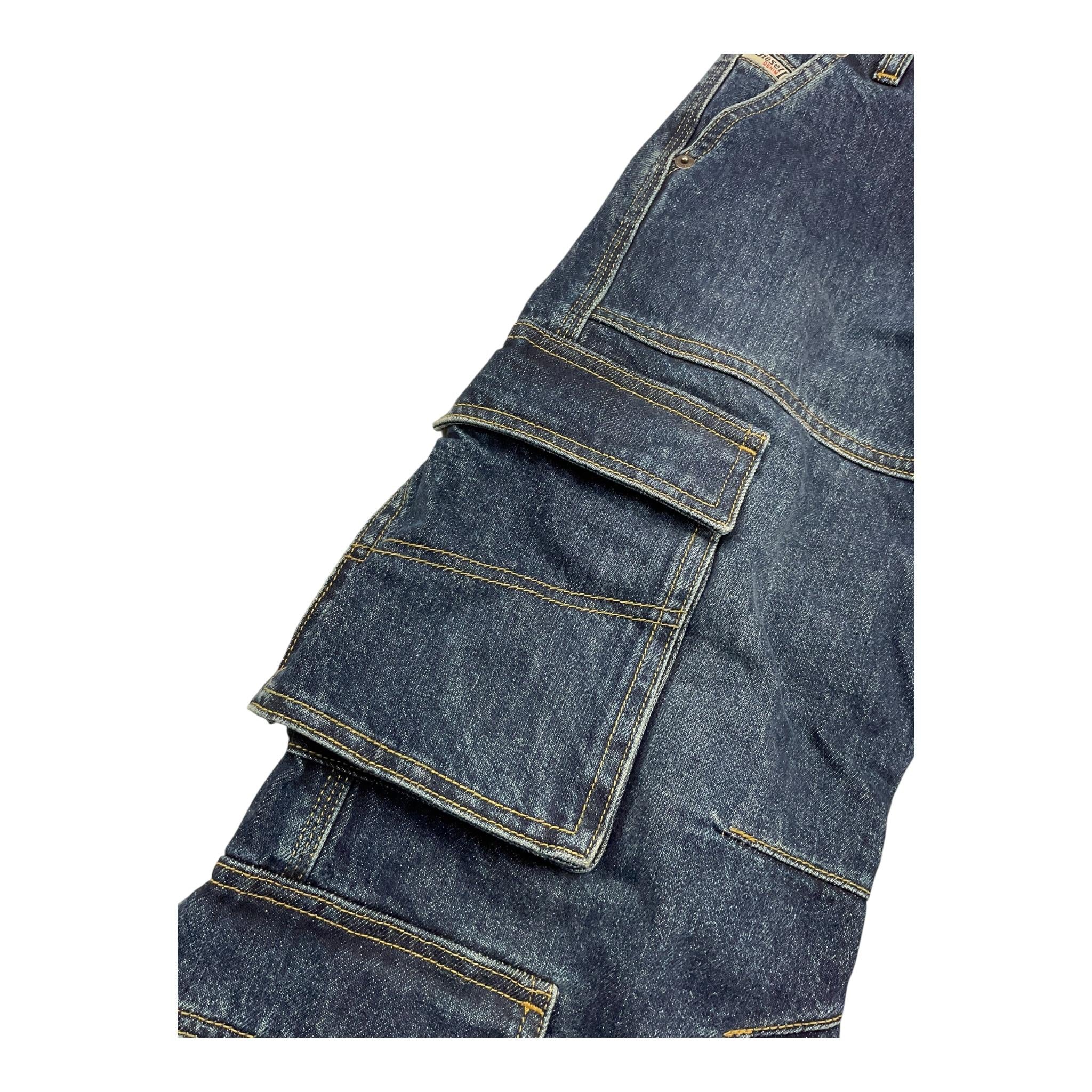 DIESEL jeans tinta unita modello palazzo/cargo Blu per Bambina J01725X BLU DIESEL 