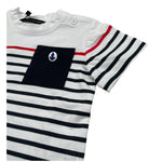 Daniele Alessandrini T-Shirt Girocollo Fantasia A Righe per Bambino 1296M00211 BIANCO DANIELE ALESSANDRINI 