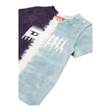 Diesel T-Shirt Tricolore con Stampa E Fantasia per Neonato K00617KYAZE AZZURRO DIESEL 