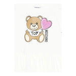 Moschino Abito Tinta Unita con Stampa per Bambina MDV0C7J BIANCO MOSCHINO 