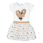 Mayoral Completo 2 Pezzi T-Shit-Gonna Bicolore Bianco per Bambina 3946X BIANCO MAYORAL 