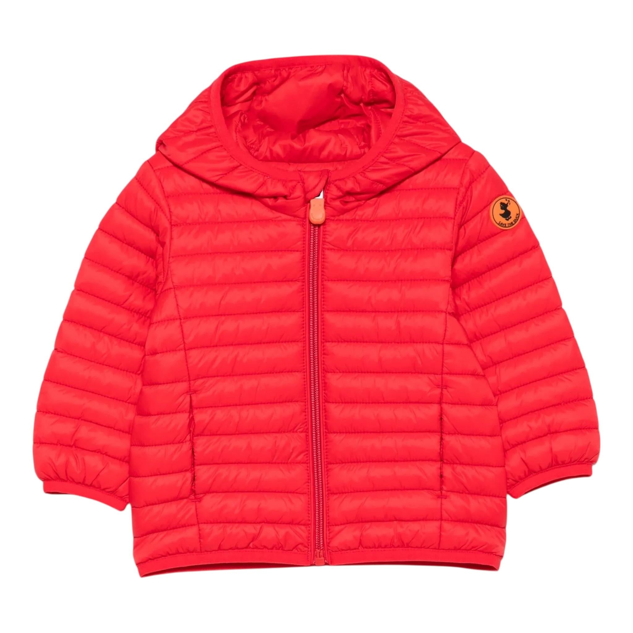 Save The Duck Giubbino Tinta Unita con Zip E Cappuccio per Neonato I30003X ROSSO SAVE THE DUCK 
