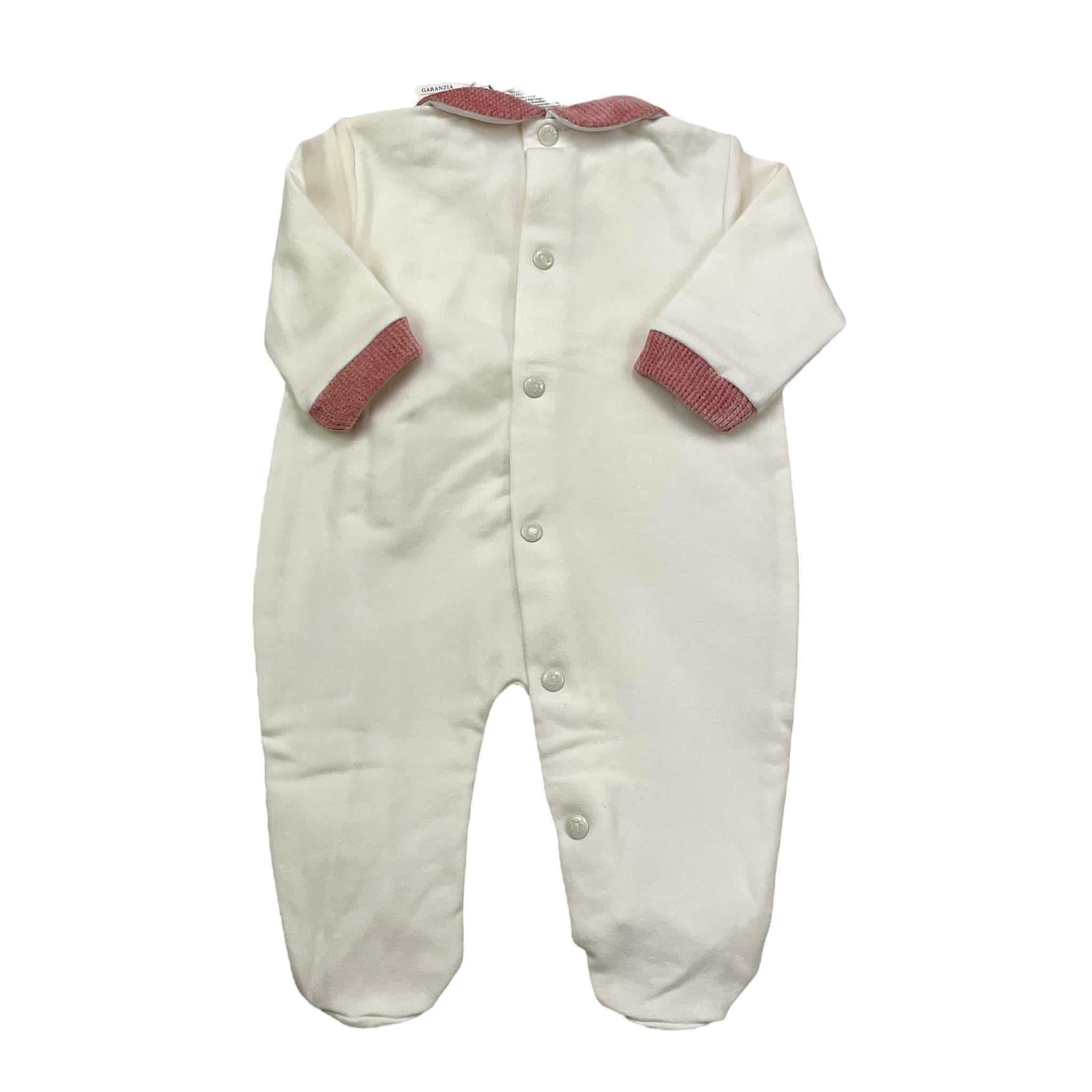 NINNAOH tutina tinta unita con applicazione Panna per Neonata I2492T PANNA NINNAOH 