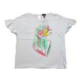 Cecyle T-Shirt Girocollo Tinta Unita Con Stampa Bianco Per Bambina