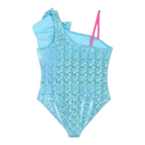 Billieblush Costume Intero Tinta Unita con Balze per Bambina U20920J AZZURRO BillIEBLUSH 