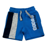 Guess Bermuda In Felpa Tinta Unita Con Stampa Logo Blu Per Neonato