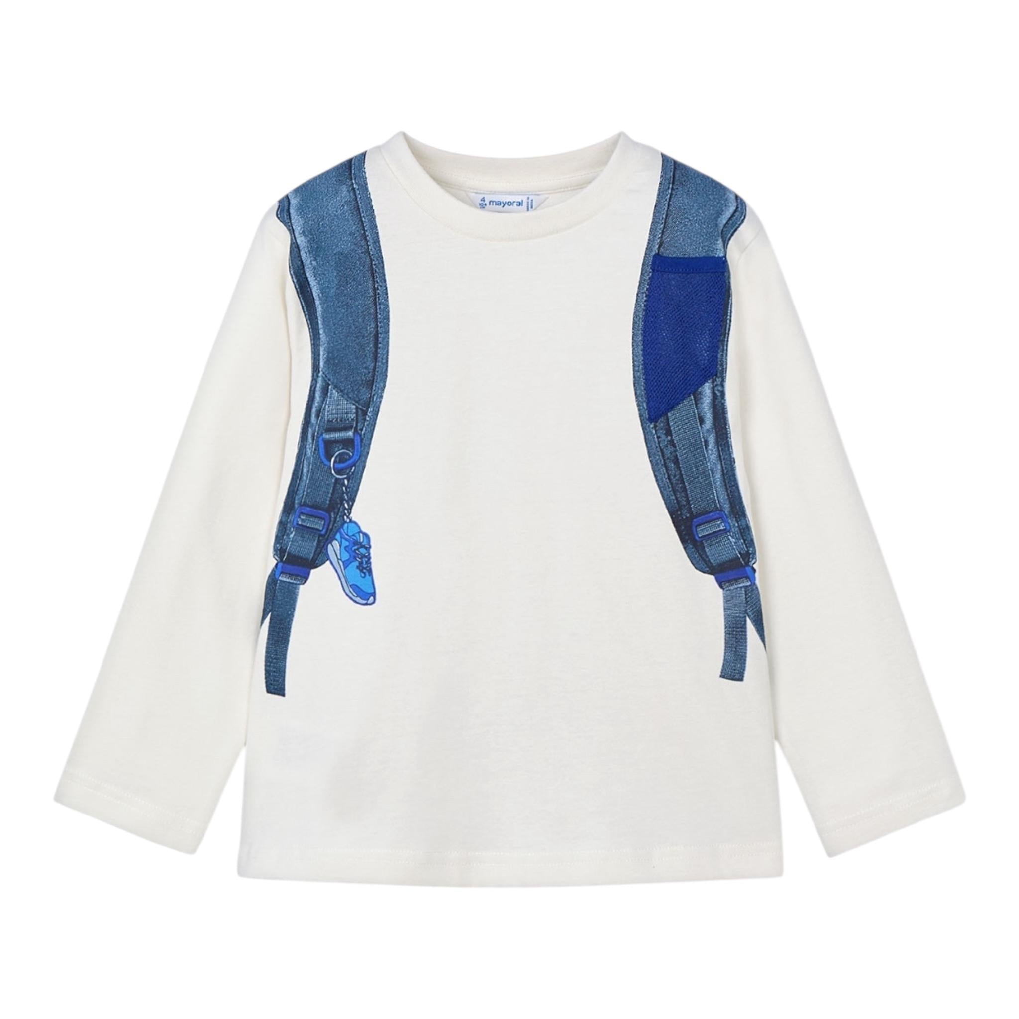 MAYORAL shirt girocollo tinta unita con stampa Panna per Bambino 4049X PANNA MAYORAL 
