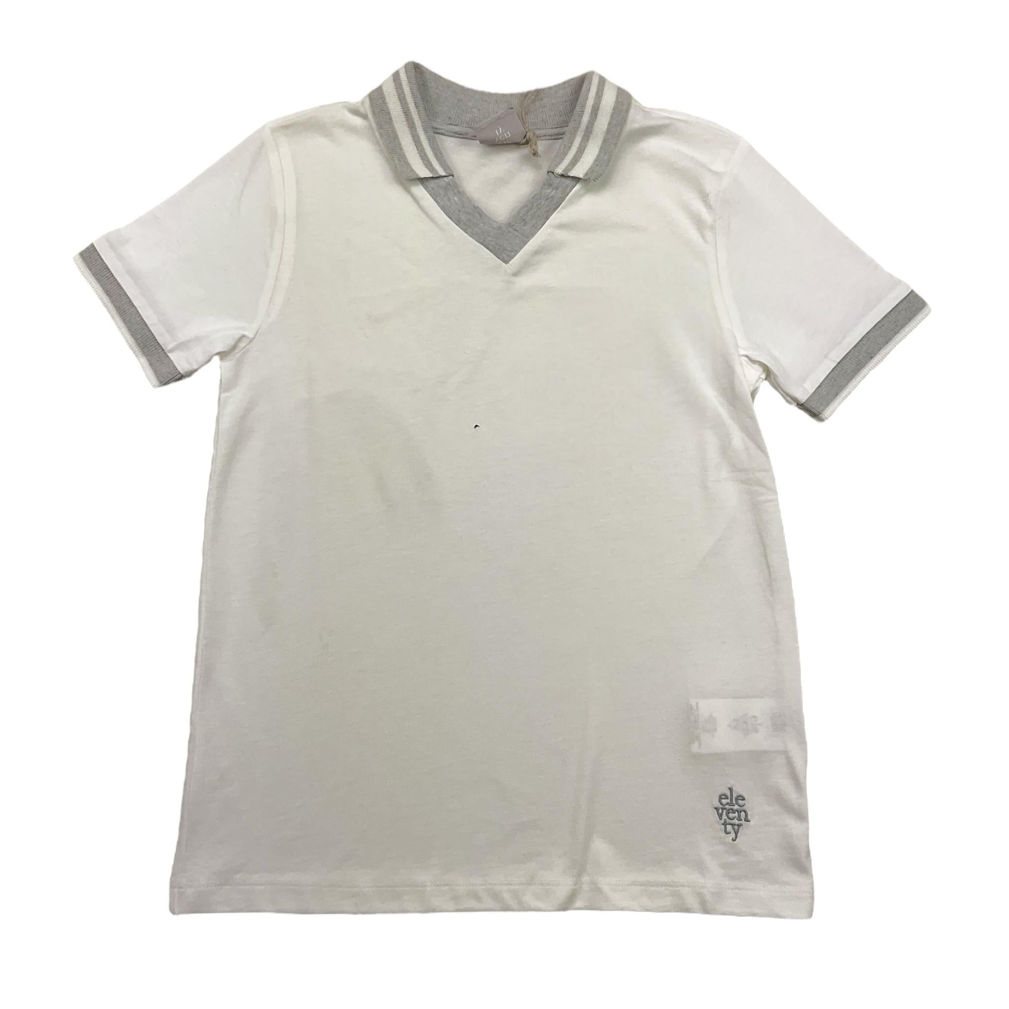 Eleventy Polo Mezza Manica con Colletto In Contrasto per Bambino EU8P01 BIANCO ELEVENTY 