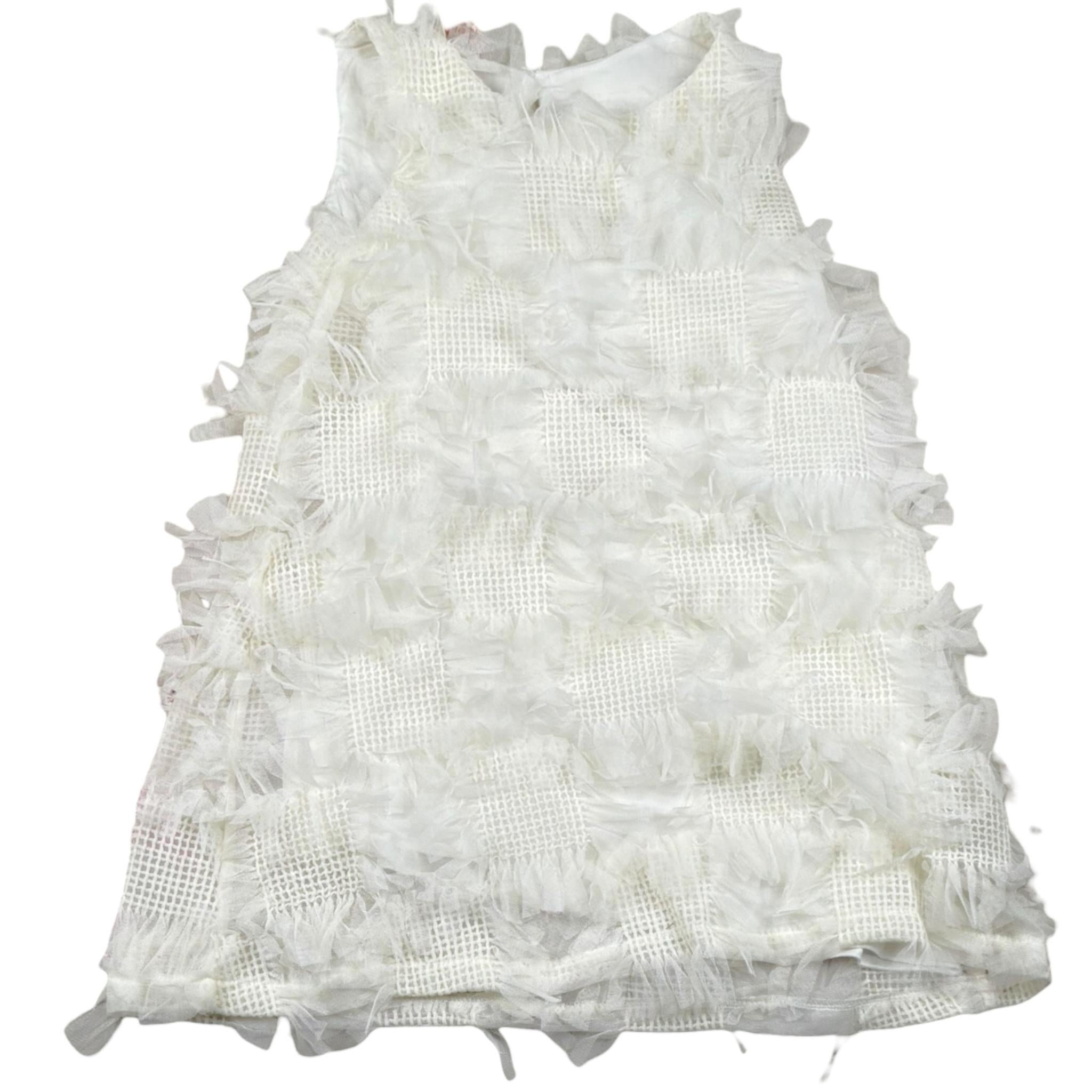 Please Abito Tinta Unita con Tulle per Bambina AB25290G73 PANNA PLEASE 