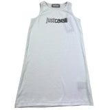 Just Cavalli Abito Giromanica Tinta Unita con Logo per Bambina JGP26007VE BIANCO JUST CAVALLI 
