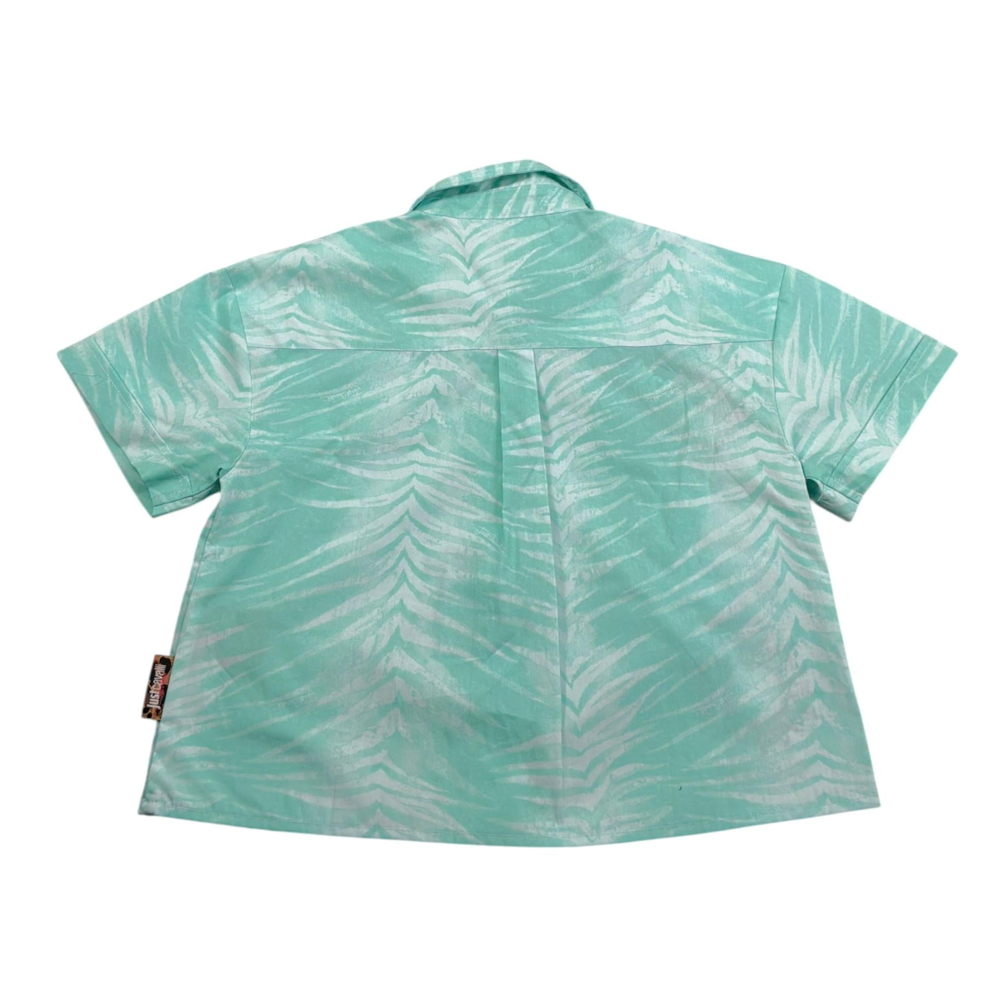 camicia tinta unita con stampa JGP6074CE VERDE ACQUA TRUSSARDI 