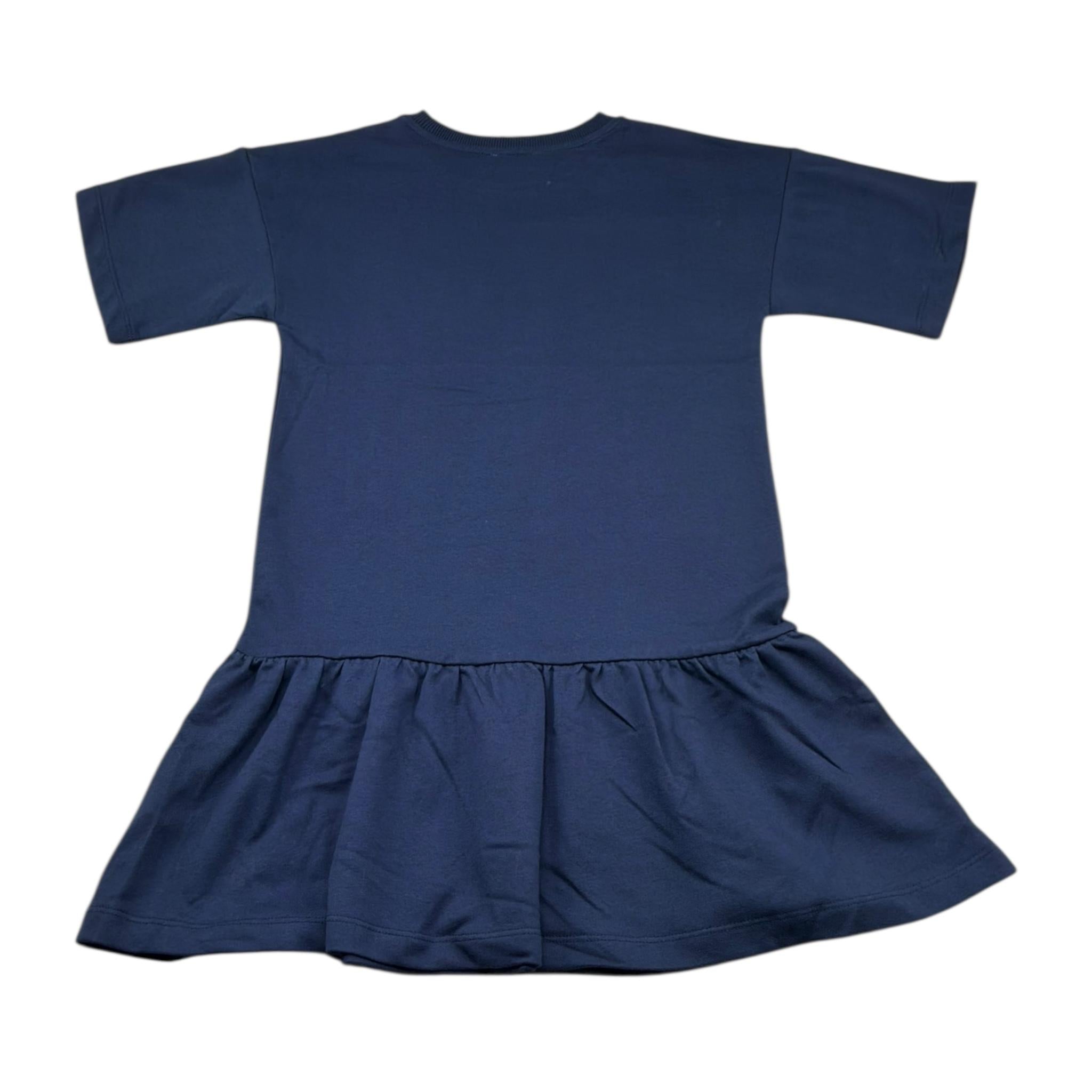 Moschino Abito Mezza Manica Tinta Unita con Stampa per Bambina HDV0HL BLU MOSCHINO 