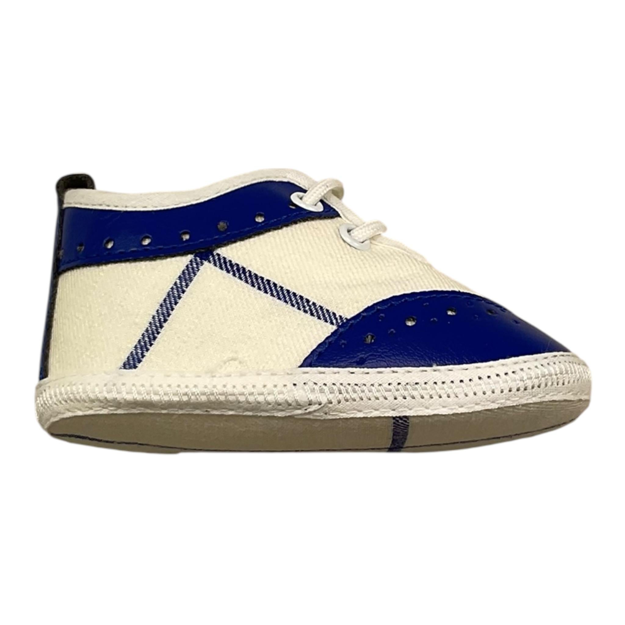 Colori Chiari Scarpina Biclore con Lacci per Neonato MN952799 BLU COLORI CHIARI 