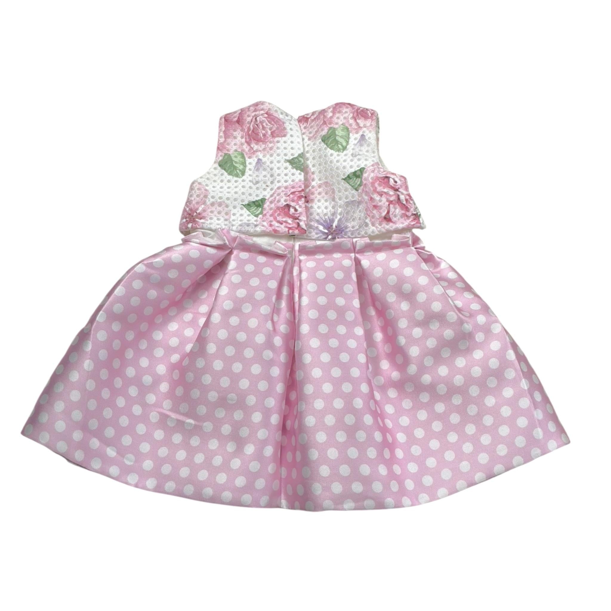 Carlo Pignatelli Abito Bicolore con Stampa E Fantasia Pois per Neonata ABC2113B ROSA CARLO PIGNATELLI 